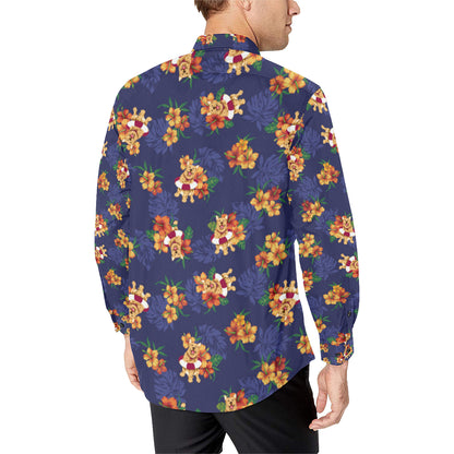 Hawaiian Themed Pattern Print Design H02 Men's Long Sleeve Shirt