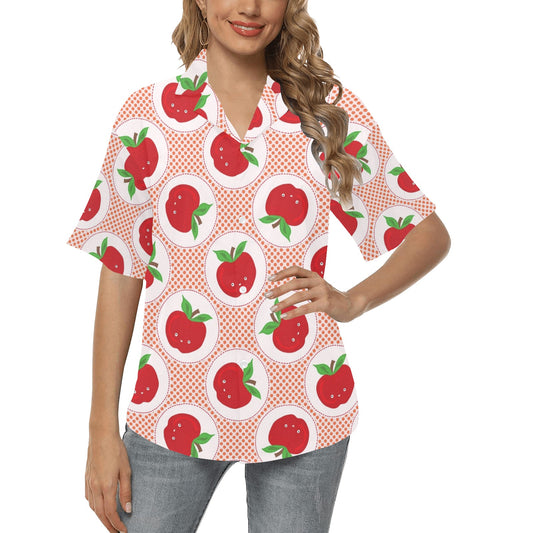 Apple Pattern Print Design AP08 Women's Hawaiian Shirt