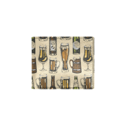 Beer Pattern Print Design 04 Men's ID Card Wallet