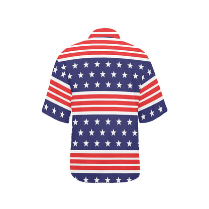 Patriotic Pattern Print Design A04 Women's Hawaiian Shirt