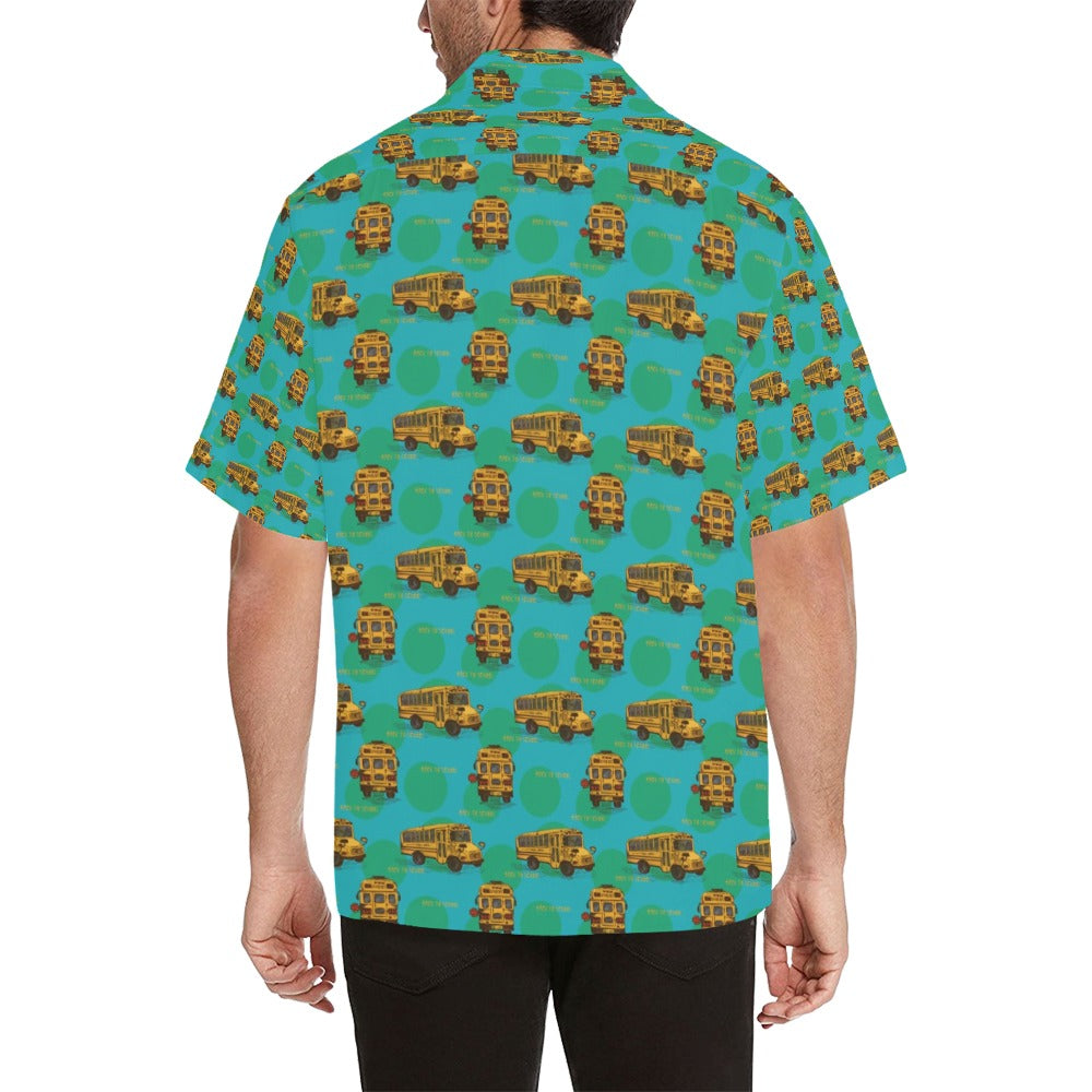 School Bus Print Design LKS308 Men's Hawaiian Shirt