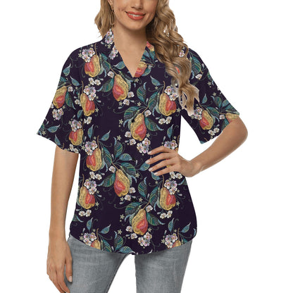 Pear Pattern Print Design PE02 Women's Hawaiian Shirt