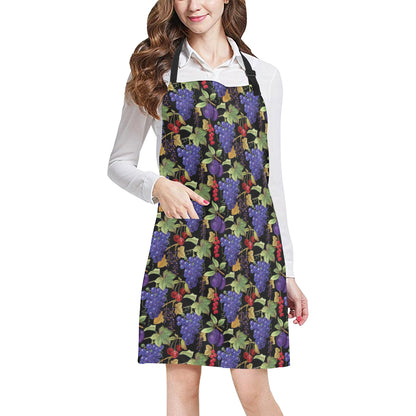 Grape Pattern Print Design GP05 Apron with Pocket
