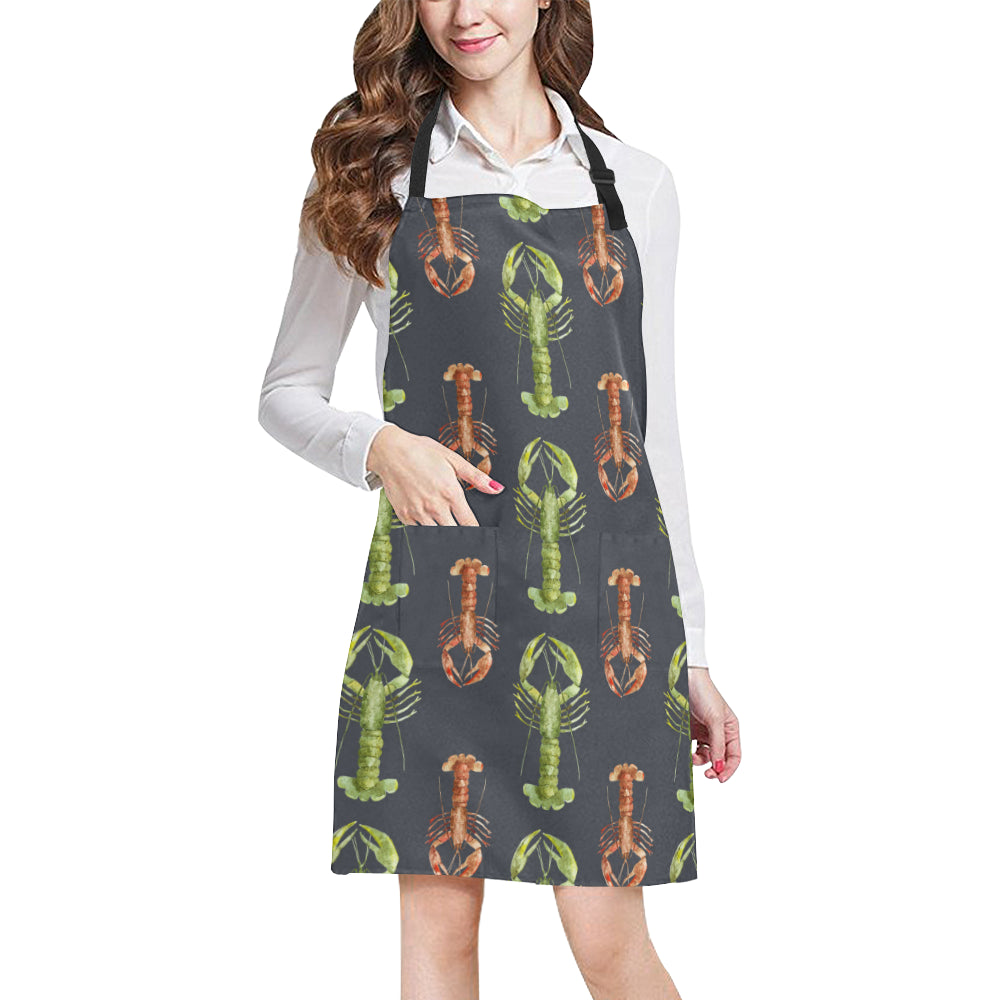 Lobster Pattern Print Design 01 Apron with Pocket