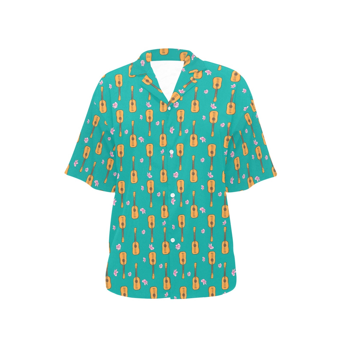 Ukulele Print Design LKS403 Women's Hawaiian Shirt