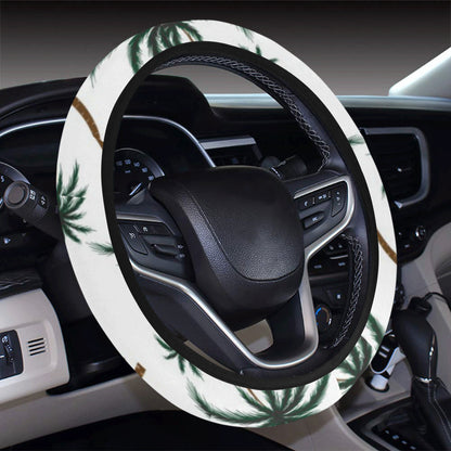 Palm Tree Pattern Print Design PT07 Steering Wheel Cover with Elastic Edge