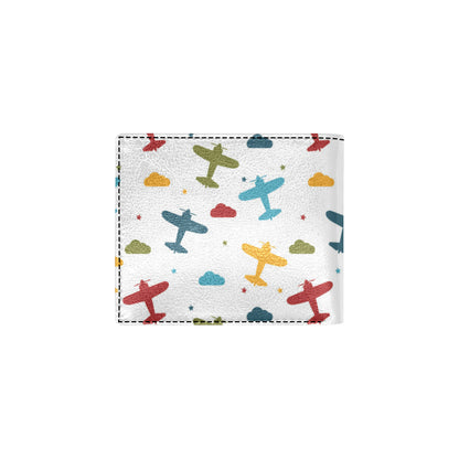 Airplane Pattern Print Design 06 Men's ID Card Wallet
