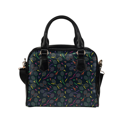 Badminton Pattern Print Design 04 Shoulder Handbag