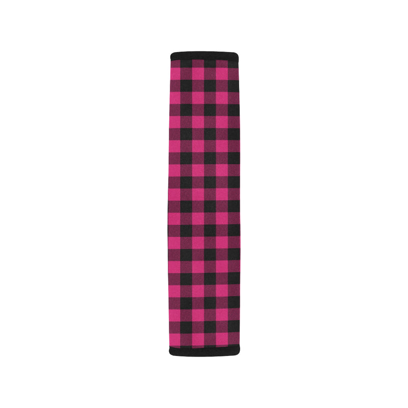 Pink Tartan Plaid Pattern Car Seat Belt Cover