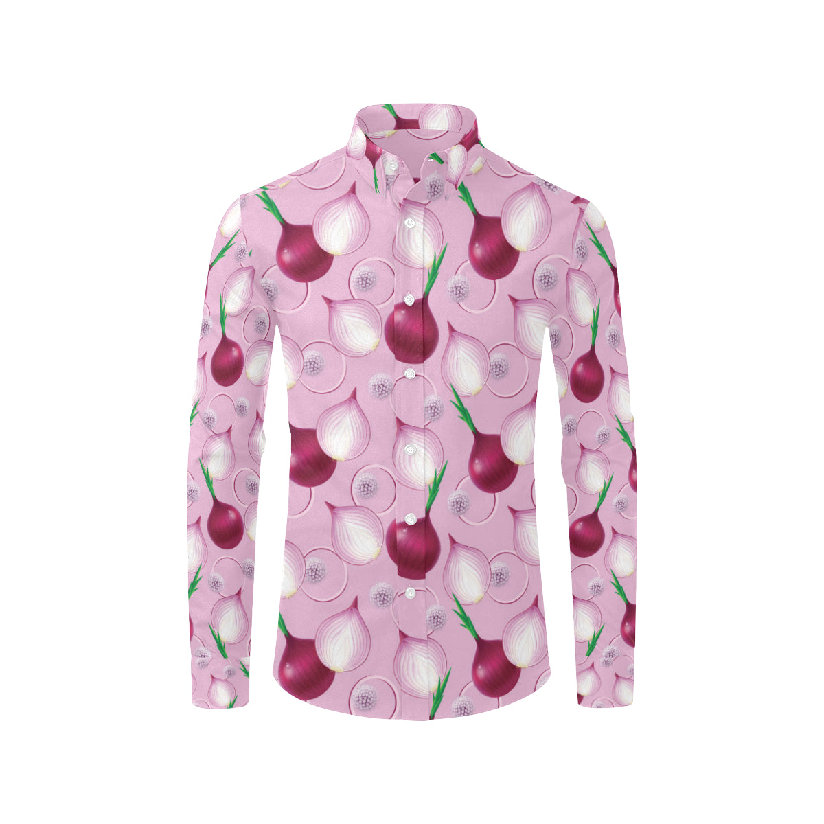 Onion Pattern Print Design A01 Men's Long Sleeve Shirt