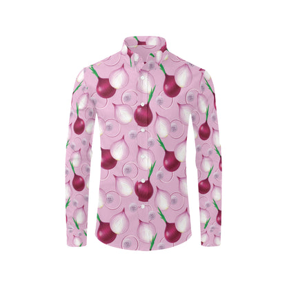 Onion Pattern Print Design A01 Men's Long Sleeve Shirt