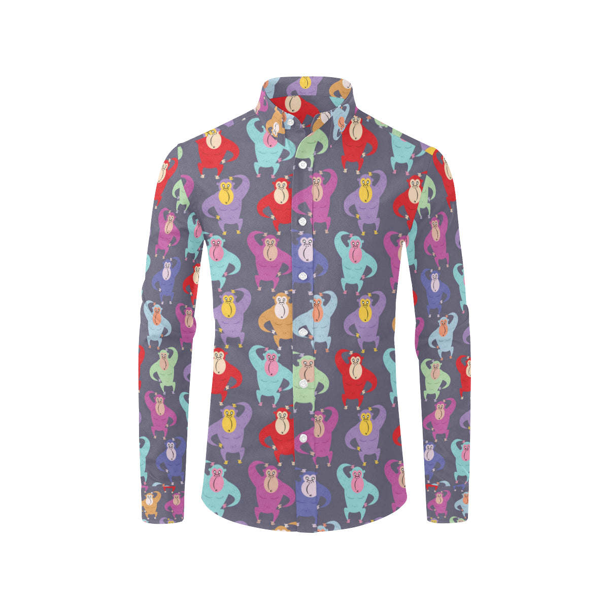 Chimpanzee Pattern Print Design 03 Men's Long Sleeve Shirt