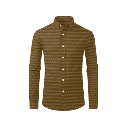 Cable Knit Pattern Print Design 02 Men's Long Sleeve Shirt