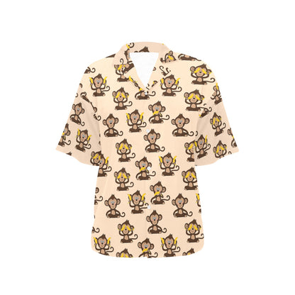 Monkey Pattern Print Design 03 Women's Hawaiian Shirt
