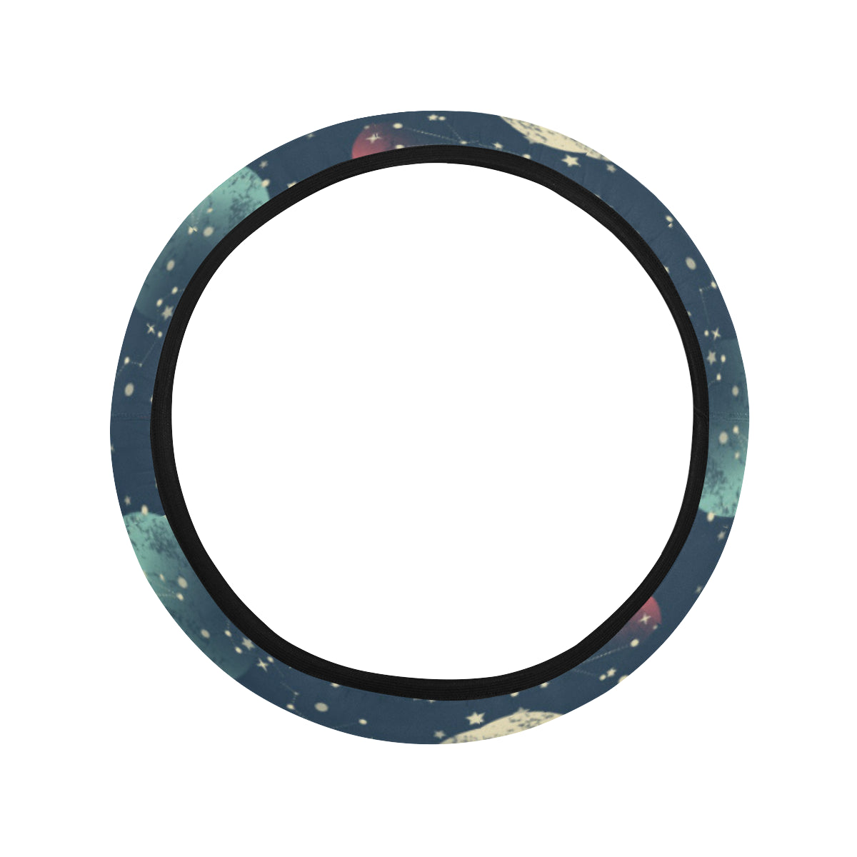 Cosmic Pattern Print Design 04 Steering Wheel Cover with Elastic Edge