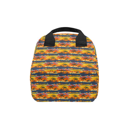 Palm Tree Pattern Print Design PT010 Insulated Lunch Bag