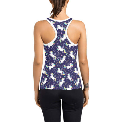 Unicorn Print Design LKS305 Women's Racerback Tank Top