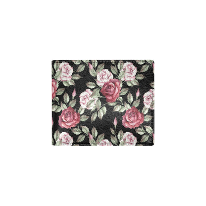 Rose Red Pink Pattern Print Design RO03 Men's ID Card Wallet