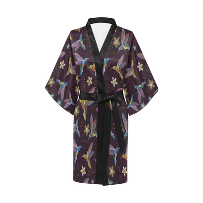 Hummingbird Pattern Print Design 04 Women's Short Kimono