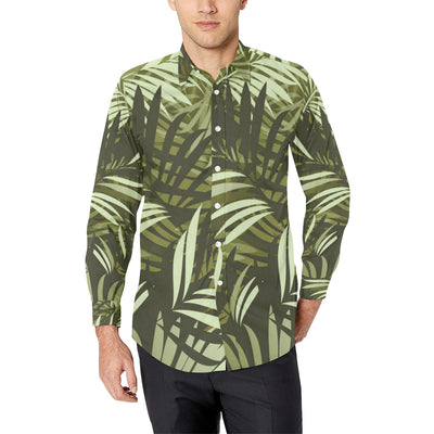 Palm Leaves Pattern Print Design PL05 Men's Long Sleeve Shirt