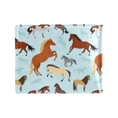 Horse Cute Themed Pattern Print Men's ID Card Wallet