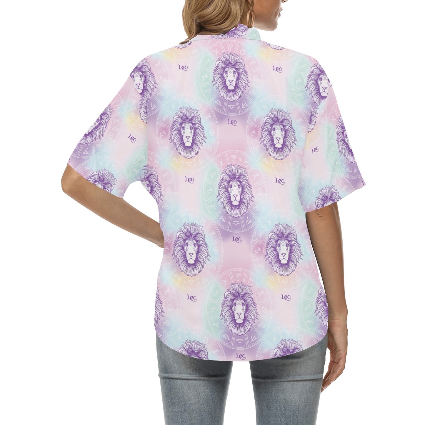 Leo Pattern Print Design 03 Women's Hawaiian Shirt