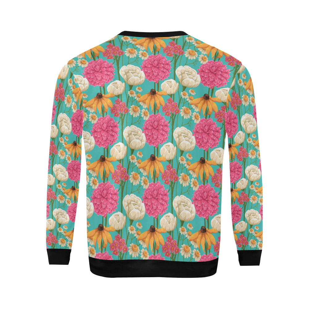 Summer Floral Pattern Print Design SF07 Men Long Sleeve Sweatshirt