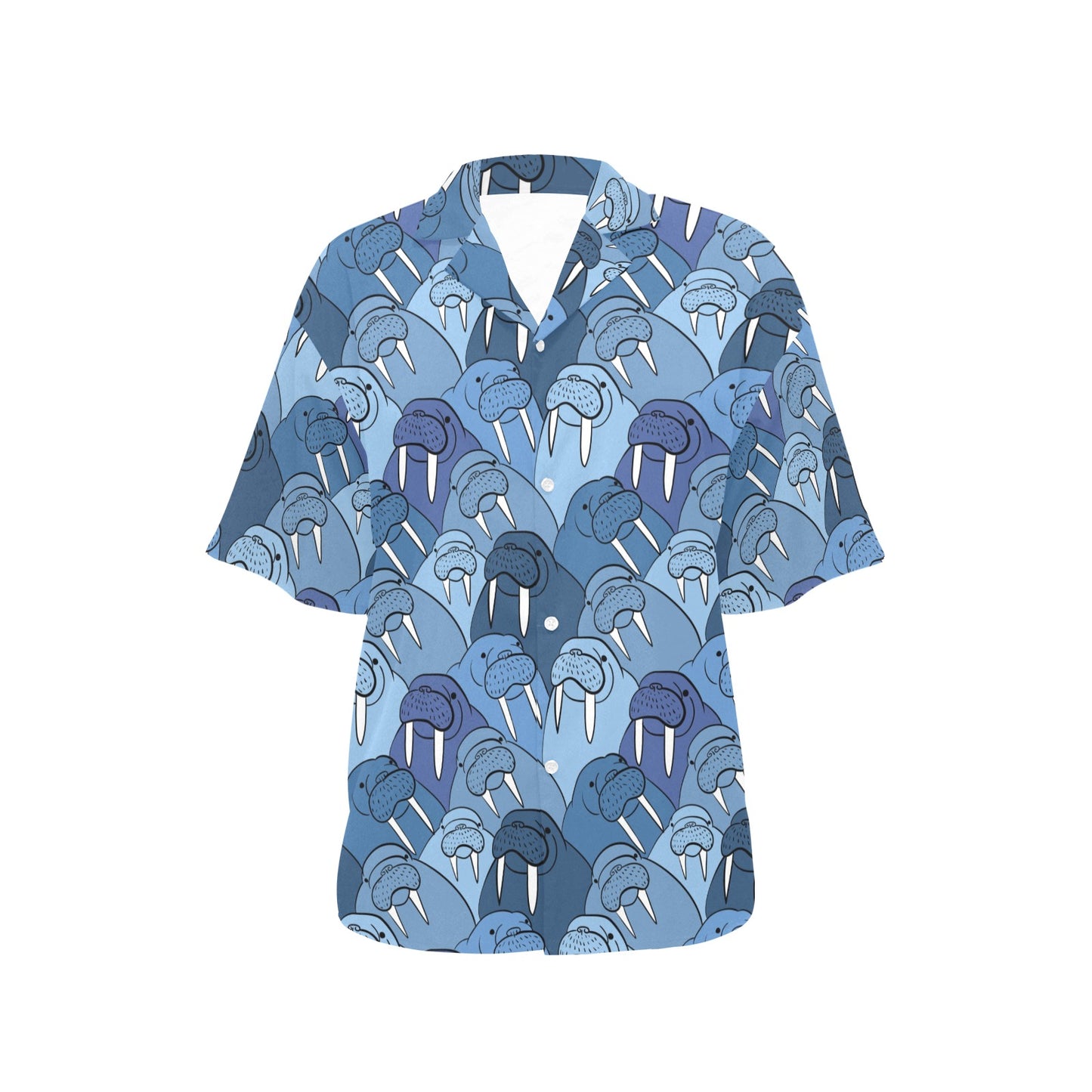 Walrus Pattern Print Design 01 Women's Hawaiian Shirt