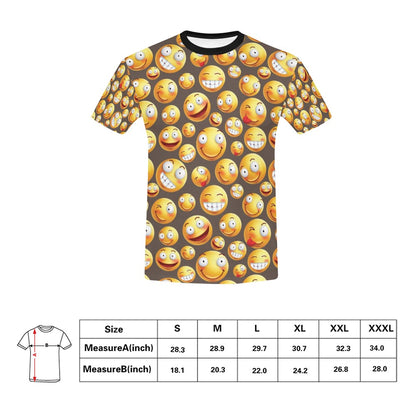 Smiley Face Emoji Print Design LKS303 Men's All Over Print T-shirt