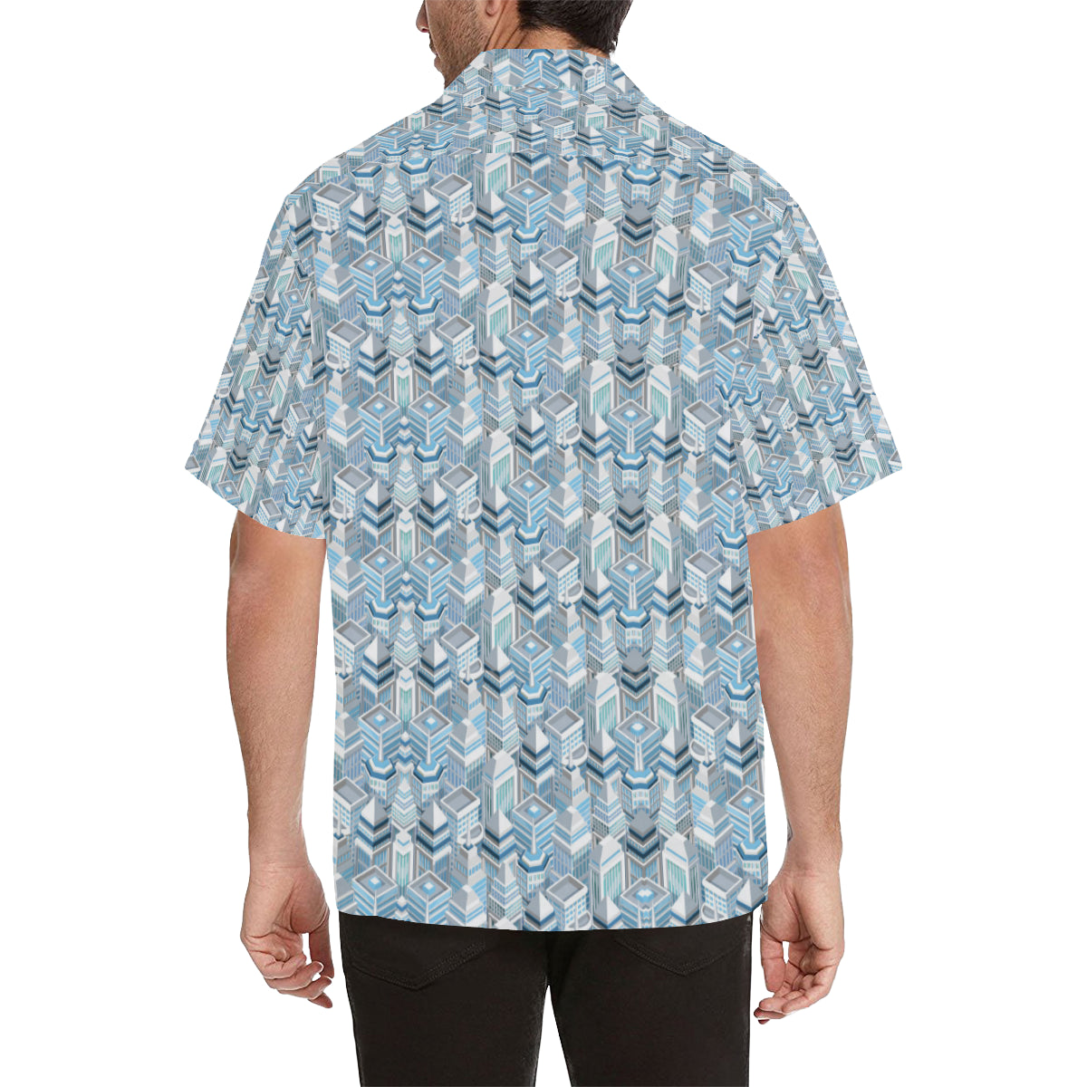 City  Pattern Print Design 03 Men's Hawaiian Shirt