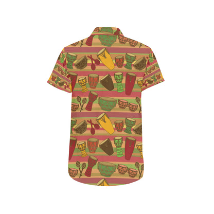 Percussion Pattern Print Design 01 Men's Short Sleeve Button Up Shirt