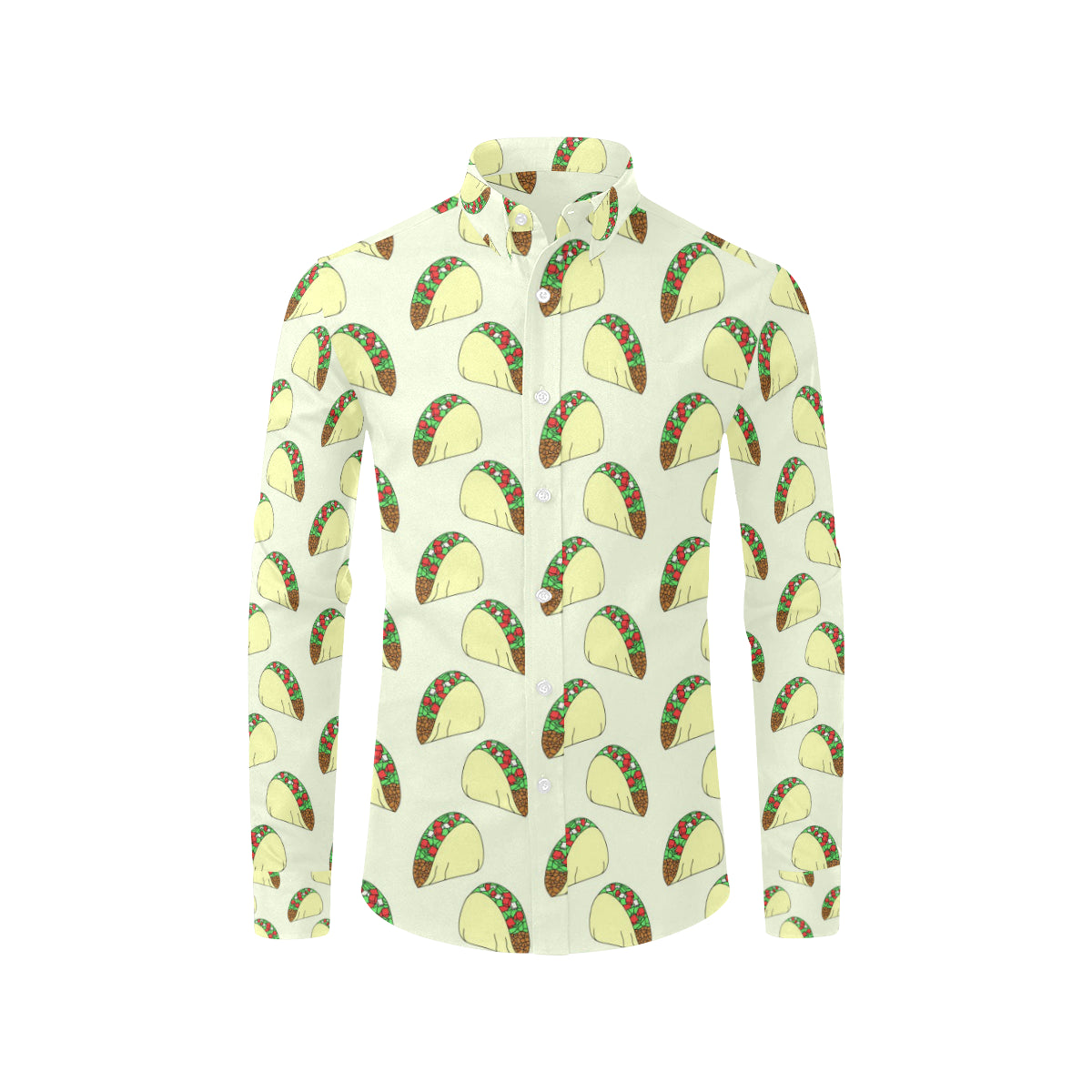 Taco Pattern Print Design TC05 Men's Long Sleeve Shirt