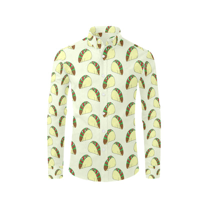 Taco Pattern Print Design TC05 Men's Long Sleeve Shirt