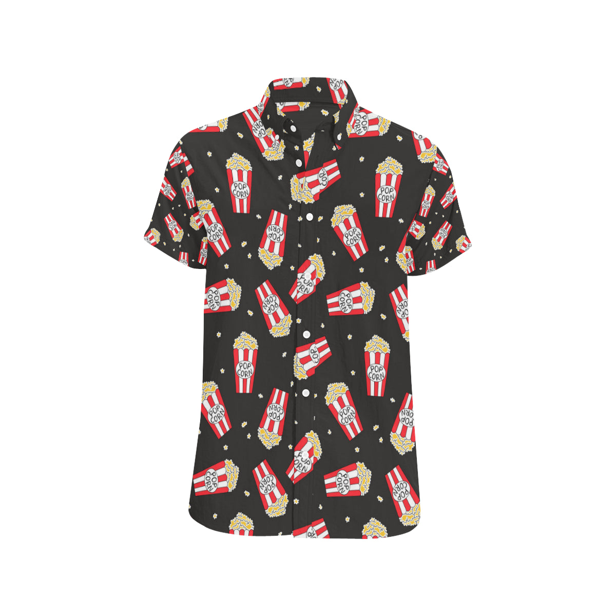 Popcorn Pattern Print Design A01 Men's Short Sleeve Button Up Shirt