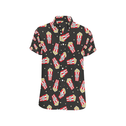Popcorn Pattern Print Design A01 Men's Short Sleeve Button Up Shirt
