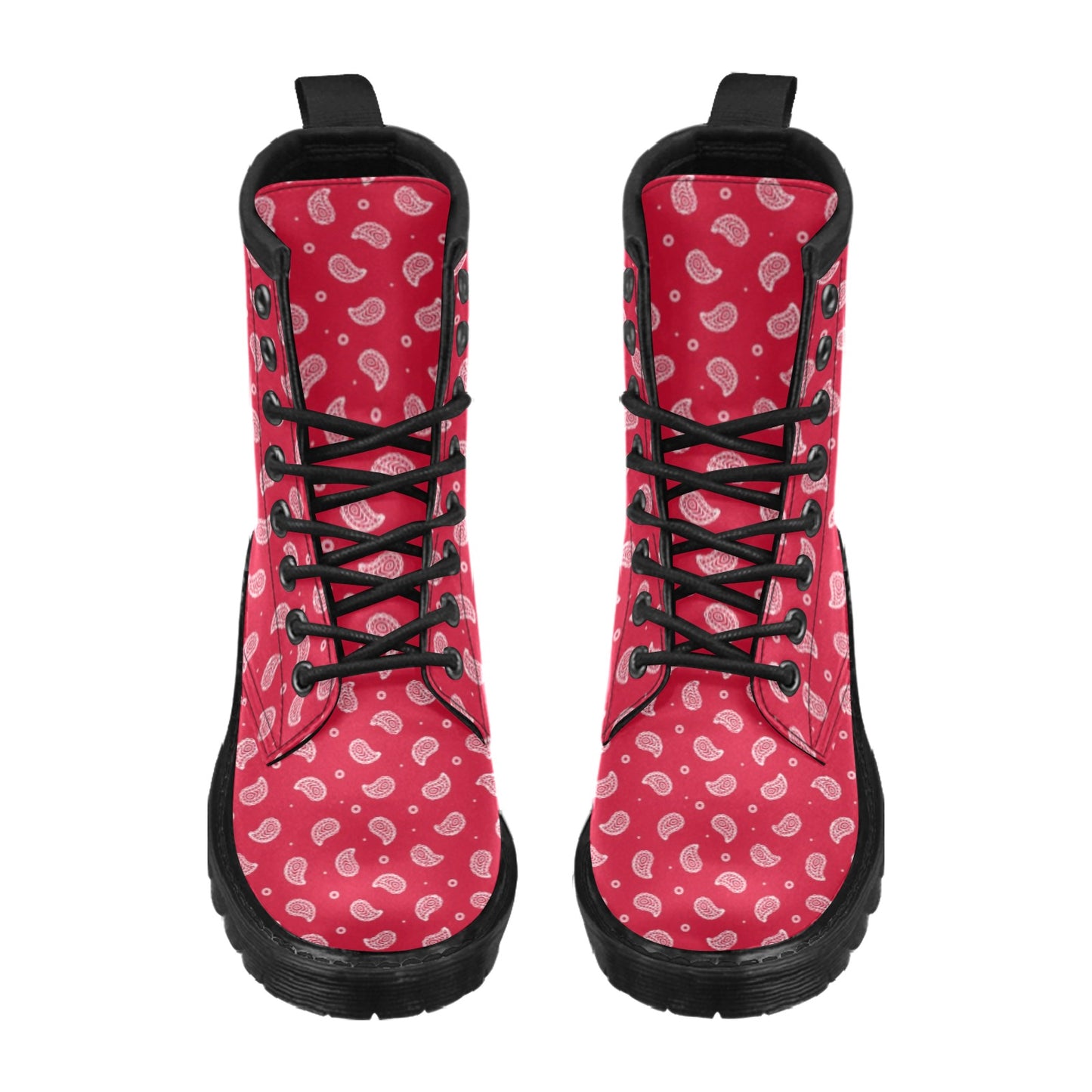 Bandana Red Paisley Print Design LKS305 Women's Boots