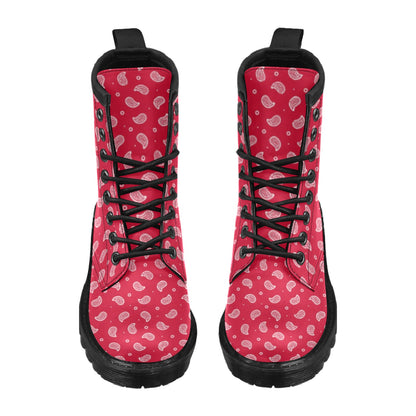 Bandana Red Paisley Print Design LKS305 Women's Boots