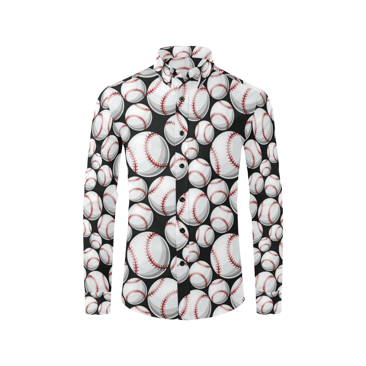 Baseball Black Background Men's Long Sleeve Shirt
