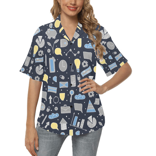 Accounting Financial Pattern Print Design 04 Women's Hawaiian Shirt