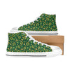 Shamrock Horse Shoes Saint Patrick's Day Print Design LKS307 High Top Women's White Shoes