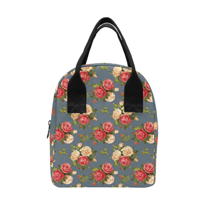 Rose Pattern Print Design RO017 Insulated Lunch Bag