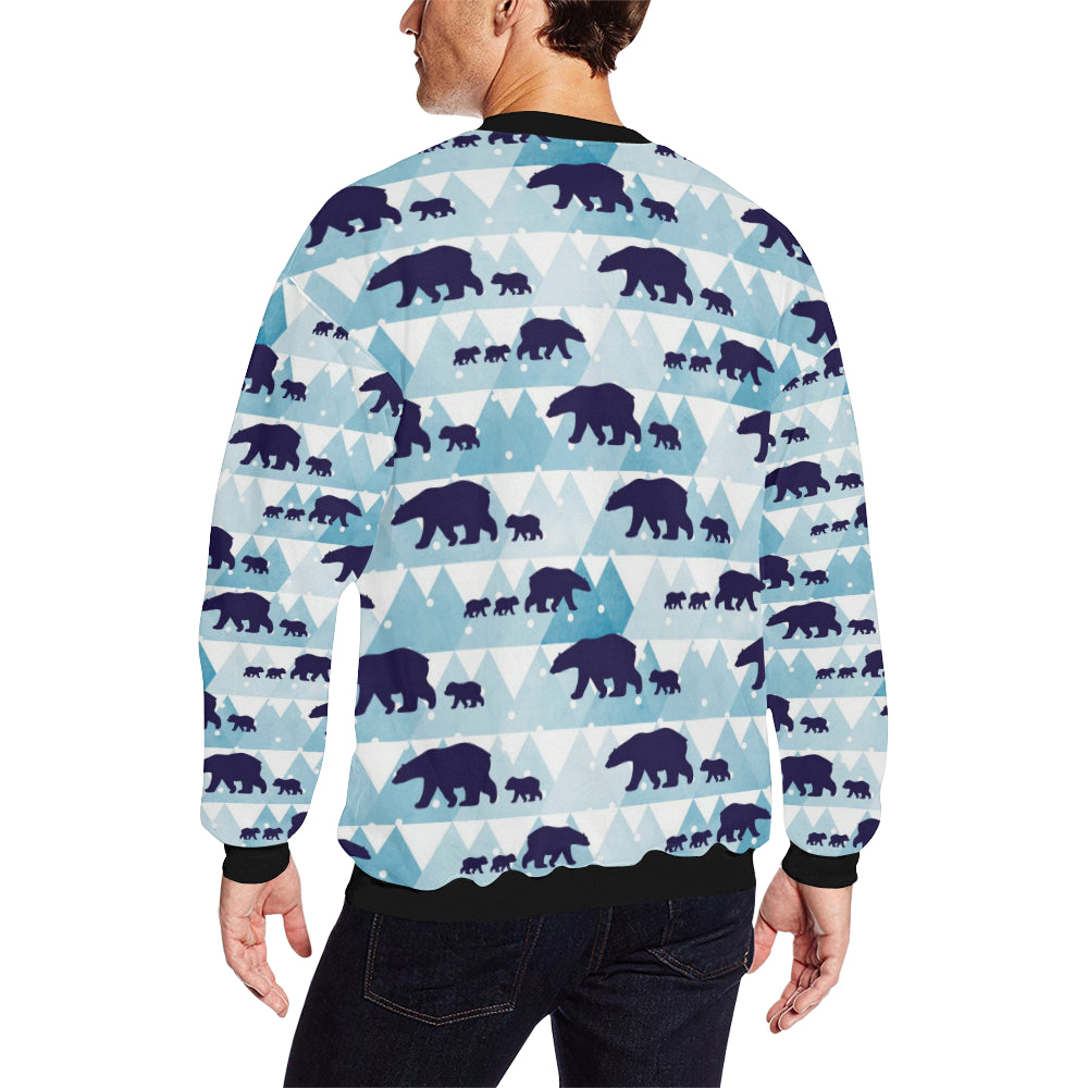 Bear Pattern Print Design BE01 Men Long Sleeve Sweatshirt