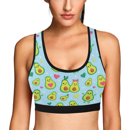 Avocado Pattern Print Design AC09 Sports Bra