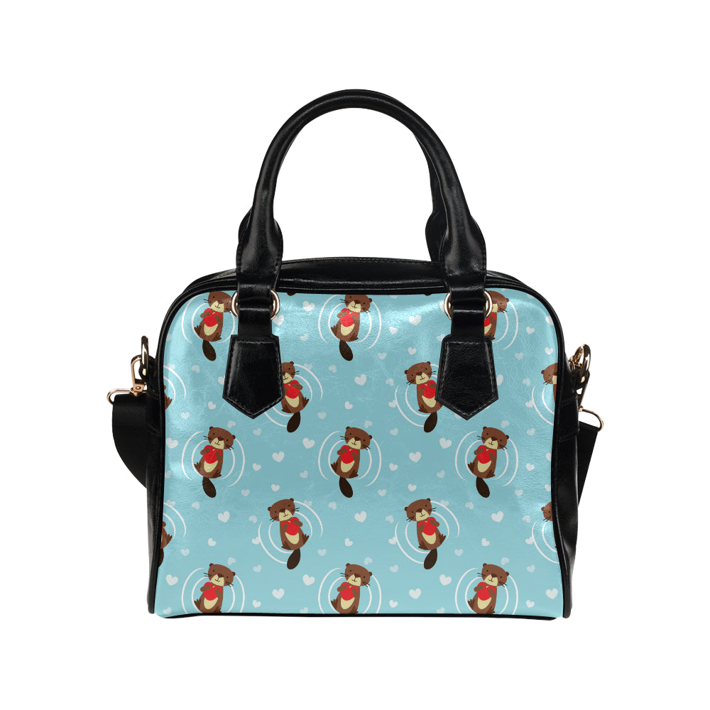 Sea Otter Cute Pattern Print Design 04 Shoulder Handbag
