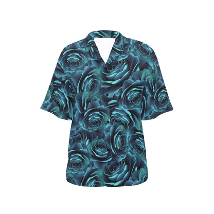 Camellia Pattern Print Design CM04 Women's Hawaiian Shirt
