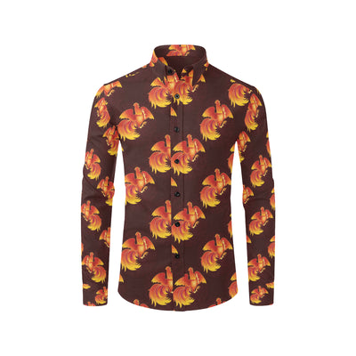 Rooster Pattern Print Design A04 Men's Long Sleeve Shirt