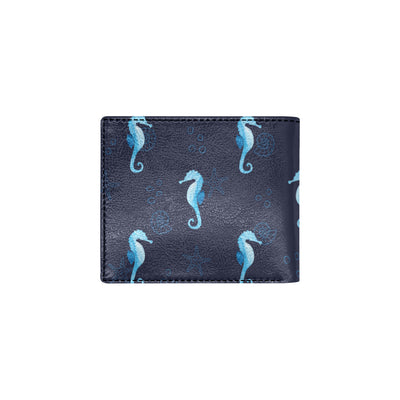 SeaHorse Blue neon Pattern Print Design 03 Men's ID Card Wallet