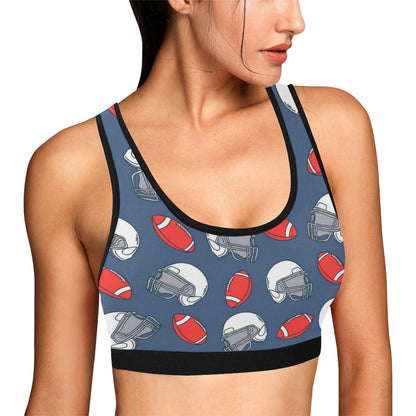 American Football Helmet Design Pattern Sports Bra