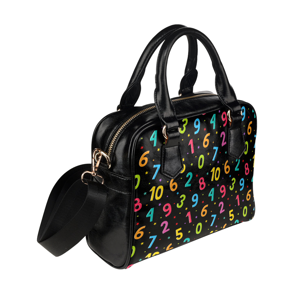 Number Pattern Print Design A04 Shoulder Handbag
