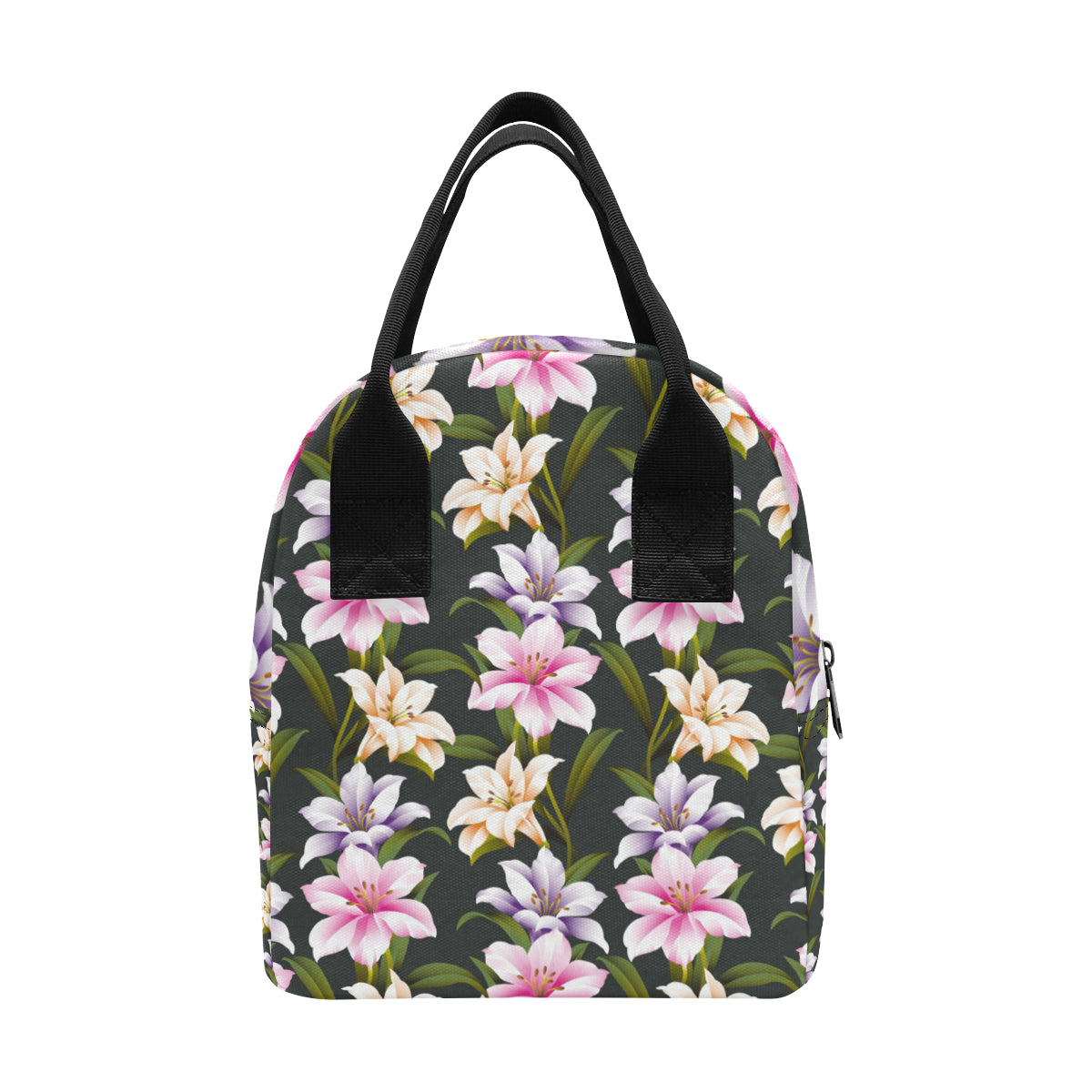 Lily Pattern Print Design LY01 Insulated Lunch Bag